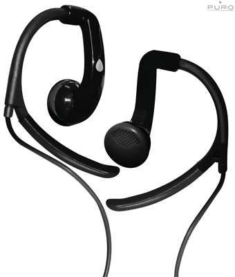 Puro Earhook Headset for MP3 / Smartphone / Tabs - Black